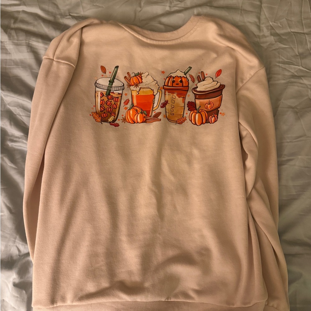 Cozy Beige Pumpkin Spice Sweatshirt